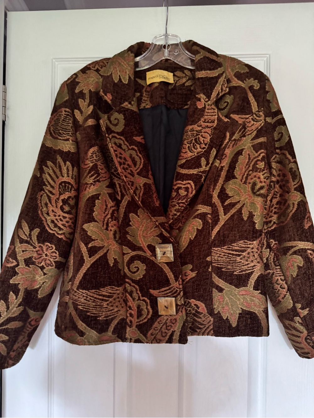 Vtg Tapestry Brocade Blazer Jacket Medium